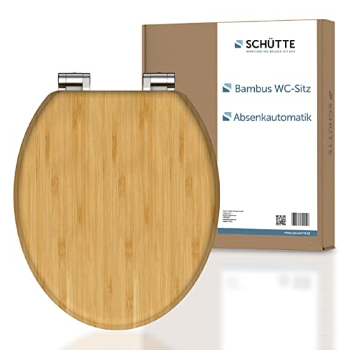 SCHÜTTE WC-Sitz BAMBOO mit Absenkautomatik, massiver Bambus Toilettendeckel, nachhaltiger Klodeckel aus Holz, Klositz aus Bambusholz, maximale Belastung Klobrille 150 kg von Schütte