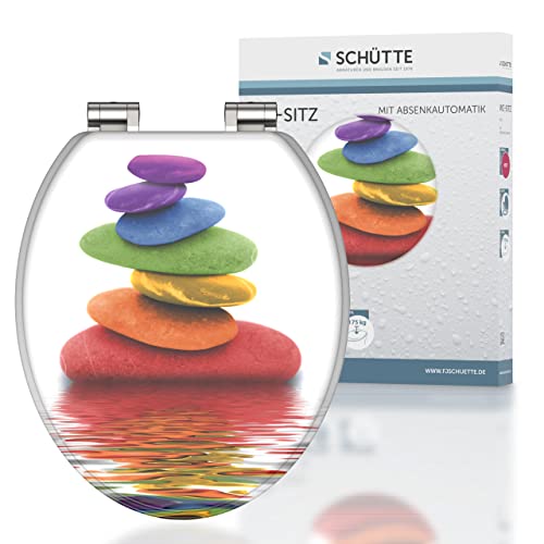 SCHÜTTE WC Sitz Holzkern COLORFUL STONES, Toilettensitz mit Absenkautomatik, passend für viele handelsübliche WC-Becken, max. Belastung der Klobrille 150 kg, Motiv Steine 80120 SCHÜTTE WC Sitz Holzkern COLORFUL STONES, Toilettensitz mit Absenkautomatik, passend für viele handelsübliche WC-Becken, max. Belastung der Klobrille 150 kg, Motiv Steine 80120 von Schütte