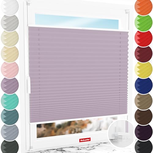 Schuette® Plissee ohne Bohren ● Thermo Kollektion: Pastel Grape (lila) ● 40x100cm (Breite x Höhe) ● Suprafix Faltrollo Klemmfix 2.0 Rollo ● 60 Sekunden Plisseerollo Montage inkl. Video von Schuette