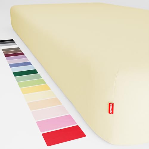 Schuette® Spannbettlaken • 100x200 cm • Wow! Kollektion: Lemon Cello (Pastellgelb) • 100% Superfluff Baumwolle, Blickdicht, Faltenfrei • mit Rundumgummi • Matratzenhöhe bis 20 cm von Schuette