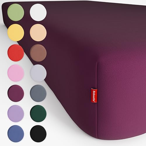 Schuette® Topper Spannbettlaken • 120x200 cm • Wow! Kollektion: Purple Matter (Dunkelviolett) • 100% Superfluff Baumwolle, Blickdicht, Faltenfrei • mit Rundumgummi • Matratzenhöhe bis 15 cm von Schuette