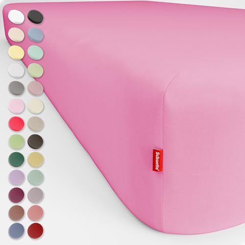 Schuette® Spannbettlaken • 140x200 cm • Wow! Kollektion: Let me Pink! (Rosa) • 100% Superfluff Baumwolle, Blickdicht, Faltenfrei • mit Rundumgummi • Matratzenhöhe bis 30 cm von Schuette