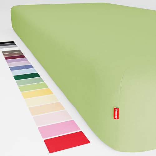 Schuette® Spannbettlaken • 140x200 cm • Wow! Kollektion: Lime Time (Hellgrün) • 100% Superfluff Baumwolle, Blickdicht, Faltenfrei • mit Rundumgummi • Matratzenhöhe bis 40 cm von Schuette