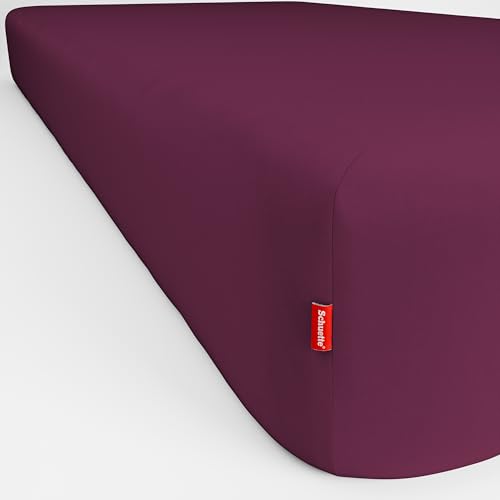 Schuette® Spannbettlaken • 140x200 cm • Wow! Kollektion: Purple Matter (Dunkelviolett) • 100% Superfluff Baumwolle, Blickdicht, Faltenfrei • mit Rundumgummi • Matratzenhöhe bis 35 cm von Schuette