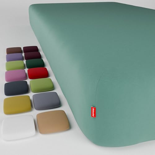 Schuette® Spannbettlaken • 160x200 cm • Wow! Kollektion: ICY Tiff (Pastelltürkis) • 100% Superfluff Baumwolle, Blickdicht, Faltenfrei • mit Rundumgummi • Matratzenhöhe bis 25 cm von Schuette