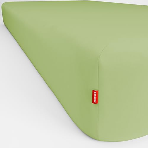 Schuette® Spannbettlaken • 160x200 cm • Wow! Kollektion: Lime Time (Hellgrün) • 100% Superfluff Baumwolle, Blickdicht, Faltenfrei • mit Rundumgummi • Matratzenhöhe bis 20 cm von Schuette