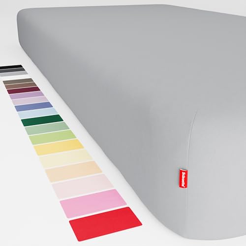 Schuette® Topper Spannbettlaken • 60x120 cm • Wow! Kollektion: Graceful Grayce (Hellgrau) • 100% Superfluff Baumwolle, Blickdicht, Faltenfrei • mit Rundumgummi • Matratzenhöhe bis 10 cm von Schuette