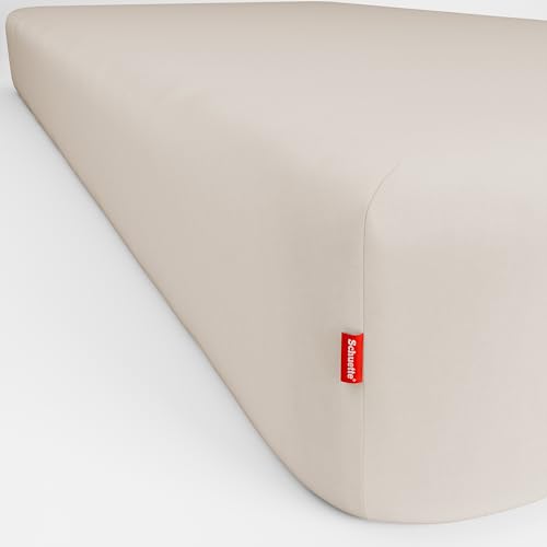 Schuette® Topper Spannbettlaken • 200x200 cm • Wow! Kollektion: Vanilla & Co. (Beige) • 100% Superfluff Baumwolle, Blickdicht, Faltenfrei • mit Rundumgummi • Matratzenhöhe bis 10 cm von Schuette