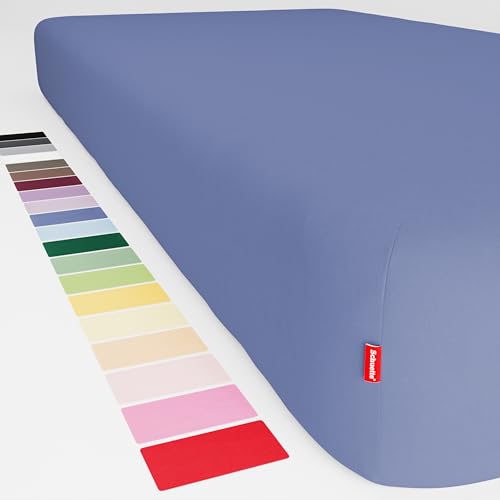 Schuette® Topper Spannbettlaken • 70x200 cm • Wow! Kollektion: TRU Blu (Dunkelblau) • 100% Superfluff Baumwolle, Blickdicht, Faltenfrei • mit Rundumgummi • Matratzenhöhe bis 10 cm von Schuette