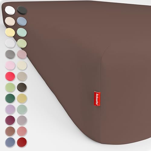 Schuette® Topper Spannbettlaken • 80x200 cm • Wow! Kollektion: Espresso Yourself (Braun) • 100% Superfluff Baumwolle, Blickdicht, Faltenfrei • mit Rundumgummi • Matratzenhöhe bis 10 cm von Schuette