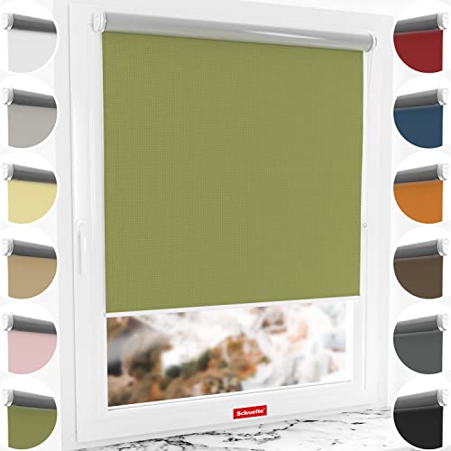 Schuette® Verdunkelungsrollo ohne Bohren/mit Bohren 2in1 ● Thermo Rollo Kollektion: European Olive (Grün) ● 95 x 230 cm (Breite x Höhe) ● Suprafix Klemmrollo = Klemmfix 2.0 ● 60s Montage mit Video von Schuette