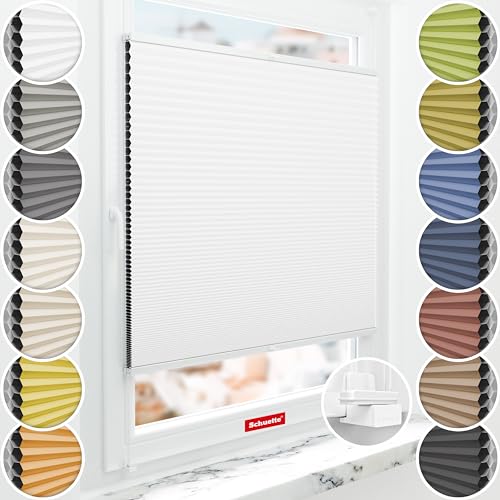 Schuette® Wabenplissee ohne Bohren ● Blackout x Honey ● Ocean Drive (Hellblau) ● 120x150cm (Breite x Höhe) ● Suprafix Klemmhalter X ● 60 Sekunden Montage von Schuette