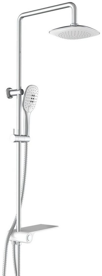 Schütte Brausegarnitur Aquastar, Höhe 112 cm, 3 Strahlart(en), Duschsäule Brauseset, mit Ablage, Handbrause mit 3 Funktionen von Schütte