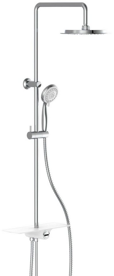 Schütte Brausegarnitur Aquastar, Höhe 113 cm, Regendusche ohne Armatur, Duschsystem mit Ablage, mit 5 Funktionen von Schütte