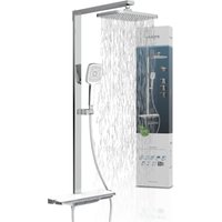 Schütte Duschsystem "HAWAII Überkopfbrause-Set" Komplett-Set, Inkl. Montagematerial und Dichtungen, mit Thermostatarmatur, Glasablage, Brausehalter von Schütte