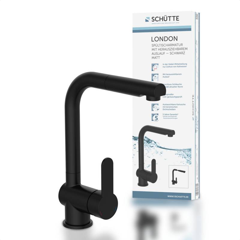 Schütte Küchenarmatur 'London' schwarz 360° schwenkbar Schütte Küchenarmatur 'London' schwarz 360° schwenkbar von Schütte