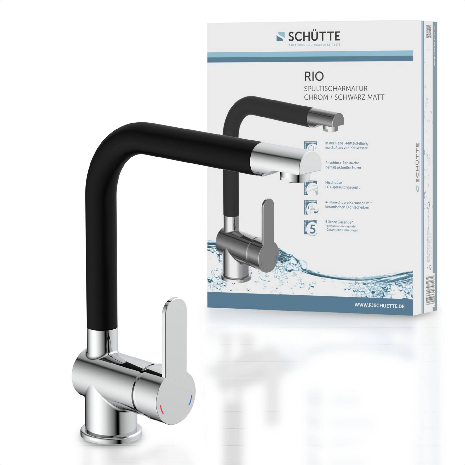 Schütte Spültischarmatur 'Rio' chrom/schwarz matt Schütte Spültischarmatur 'Rio' chrom/schwarz matt von Schütte