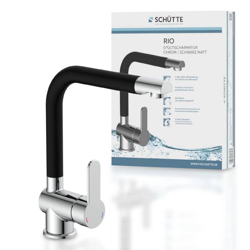 Schütte Spültischarmatur 'Rio' chrom/schwarz matt von Schütte