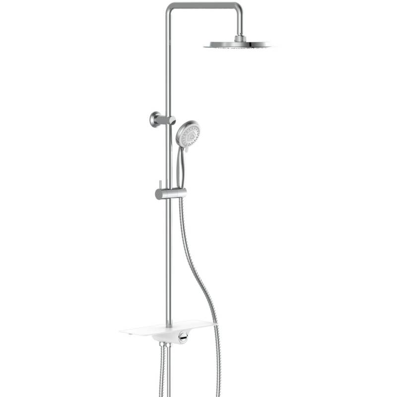 Schütte Überkopf-Brauseset Aquastar Umsteller mittig Chrom-Weiß von Schütte
