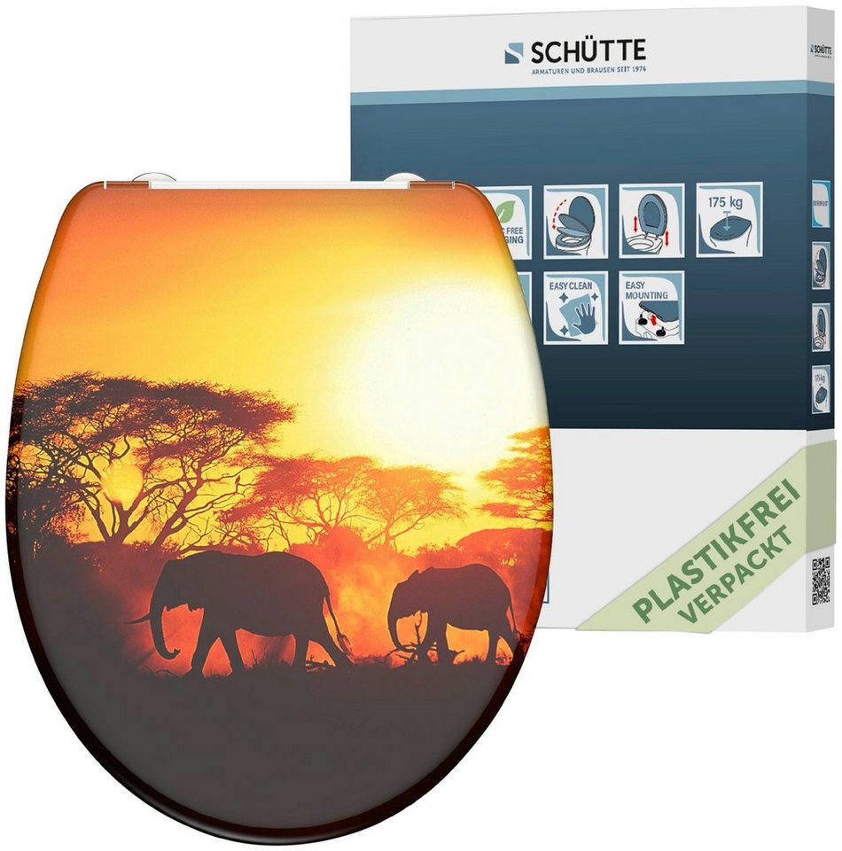 Schütte WC-Sitz Africa, Duroplast, mit Absenkautomatik und Schnellverschluss von Schütte