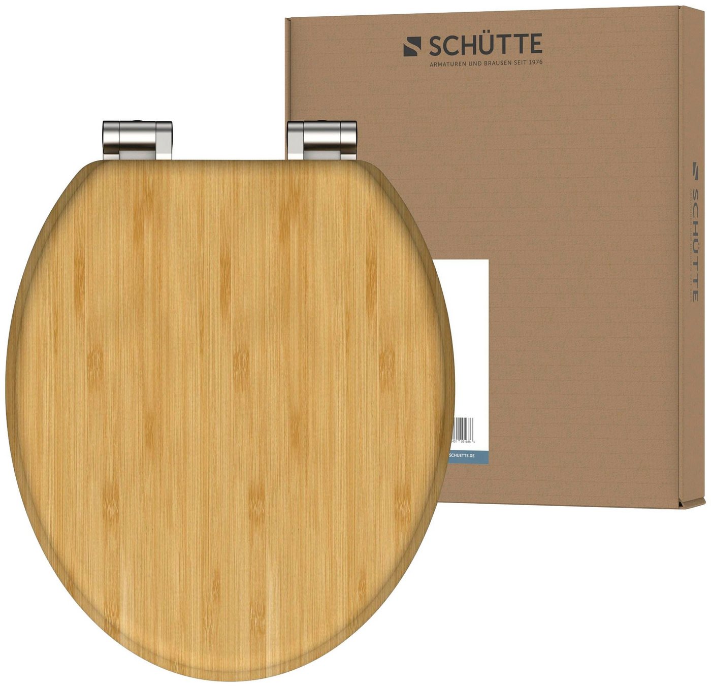 Schütte WC-Sitz Bambus (1-St), bruchsicher und kratzfest, Absenkautomatik, Standardmaß von Schütte