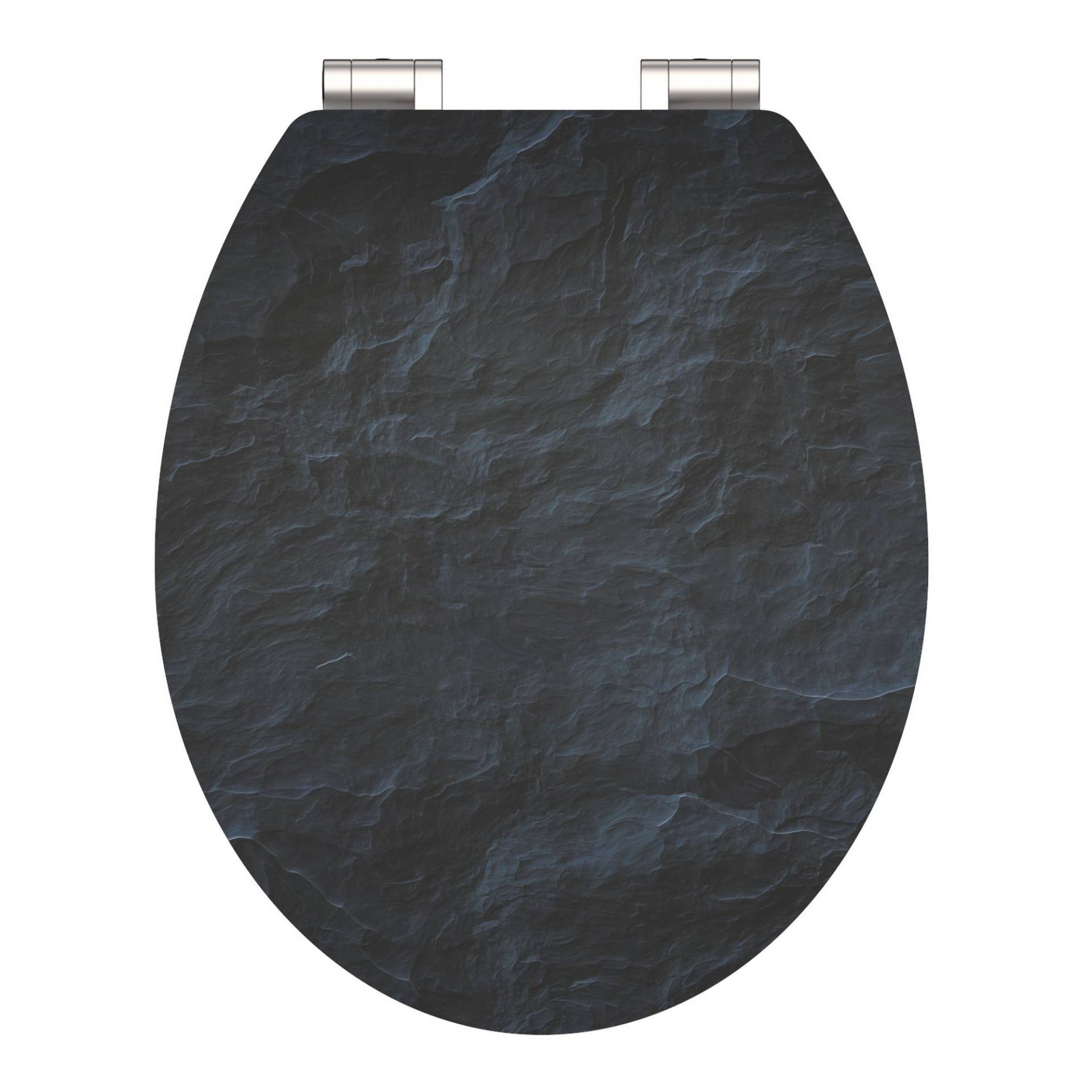 Schütte WC-Sitz 'Black Stone HG' mit Absenkautomatik schwarz 37 x 43 cm von Schütte