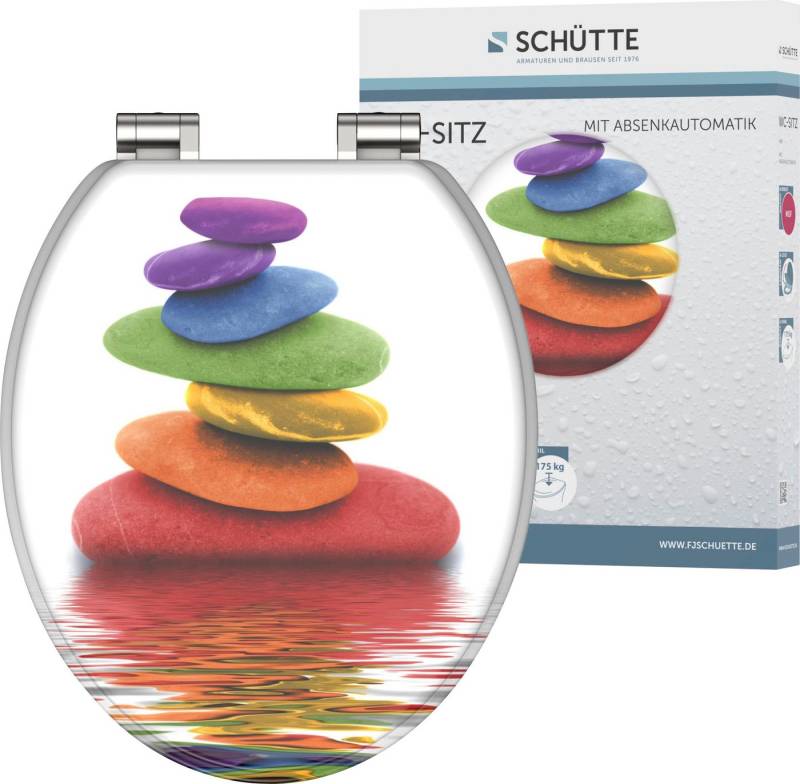 Schütte WC-Sitz Colorful Stones, mit Absenkautomatik und Holzkern, MDF von Schütte