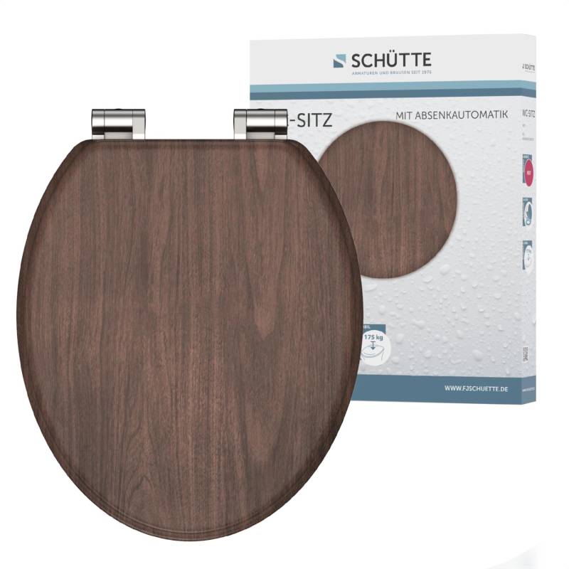 Schütte WC-Sitz Dark Wood Holzkern mit Absenkautomatik von Schütte