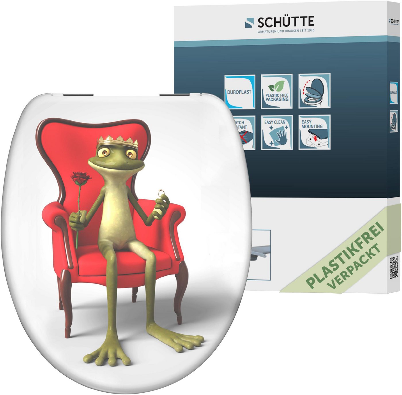 Schütte WC-Sitz Frog King, Duroplast, mit Absenkautomatik von Schütte