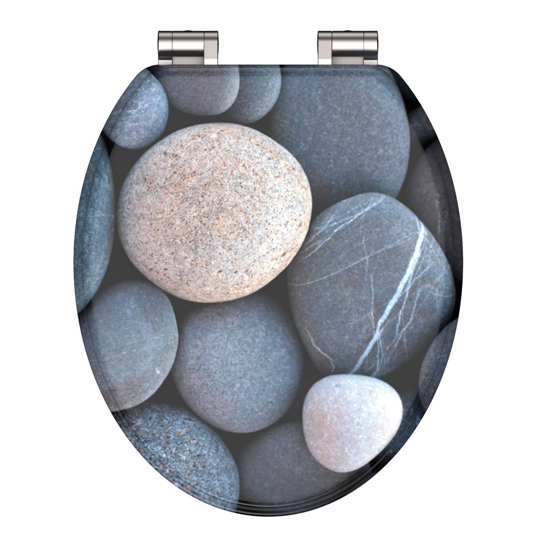Schütte WC-Sitz 'Grey Stones' mit Absenkautomatik grau 37,5 x 43,5 cm von Schütte