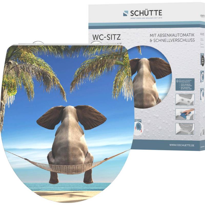 Schütte WC-Sitz Happy Elephant Duroplast mit Absenkautomatik & Schnellverschluss von Schütte
