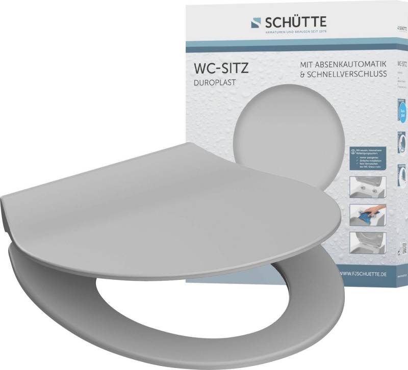 Schütte WC-Sitz SLIM, Duroplast, Absenkautomatik, Schnellverschluss, besonders flache Form von Schütte