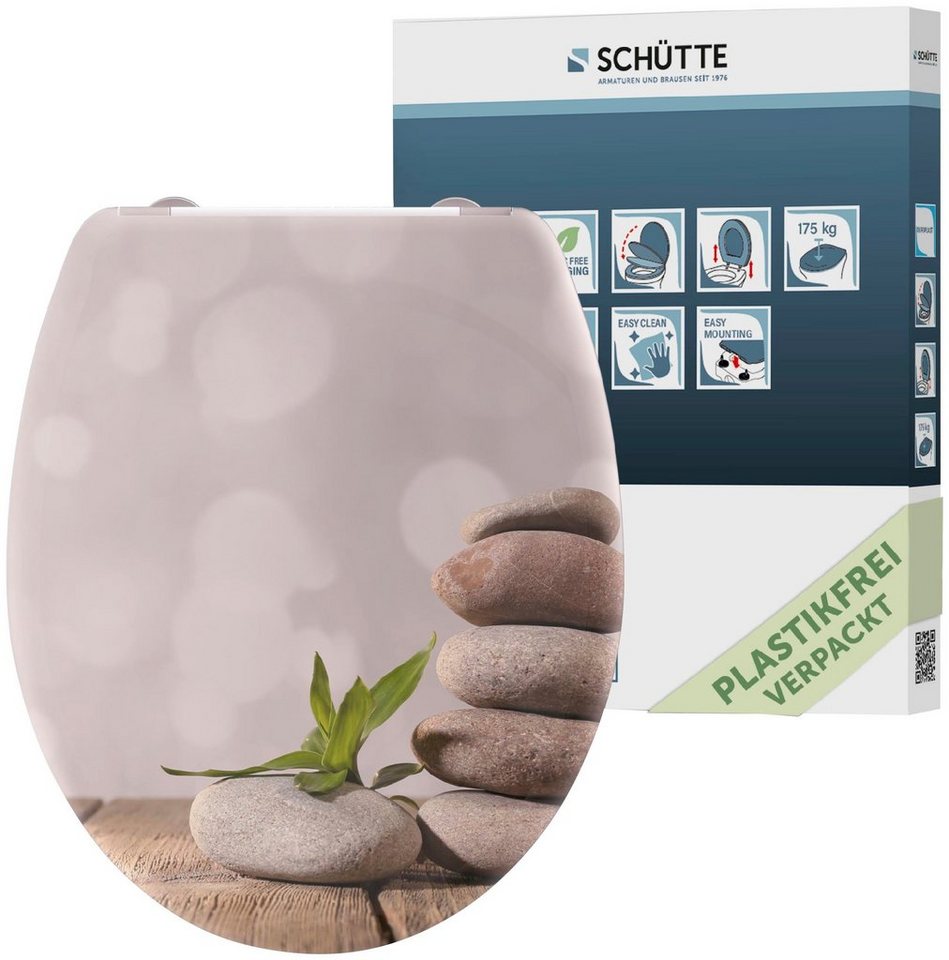 Schütte WC-Sitz STONE PYRAMID, bruchsicher und kratzfest, Absenkautomatik, Standardmaß von Schütte