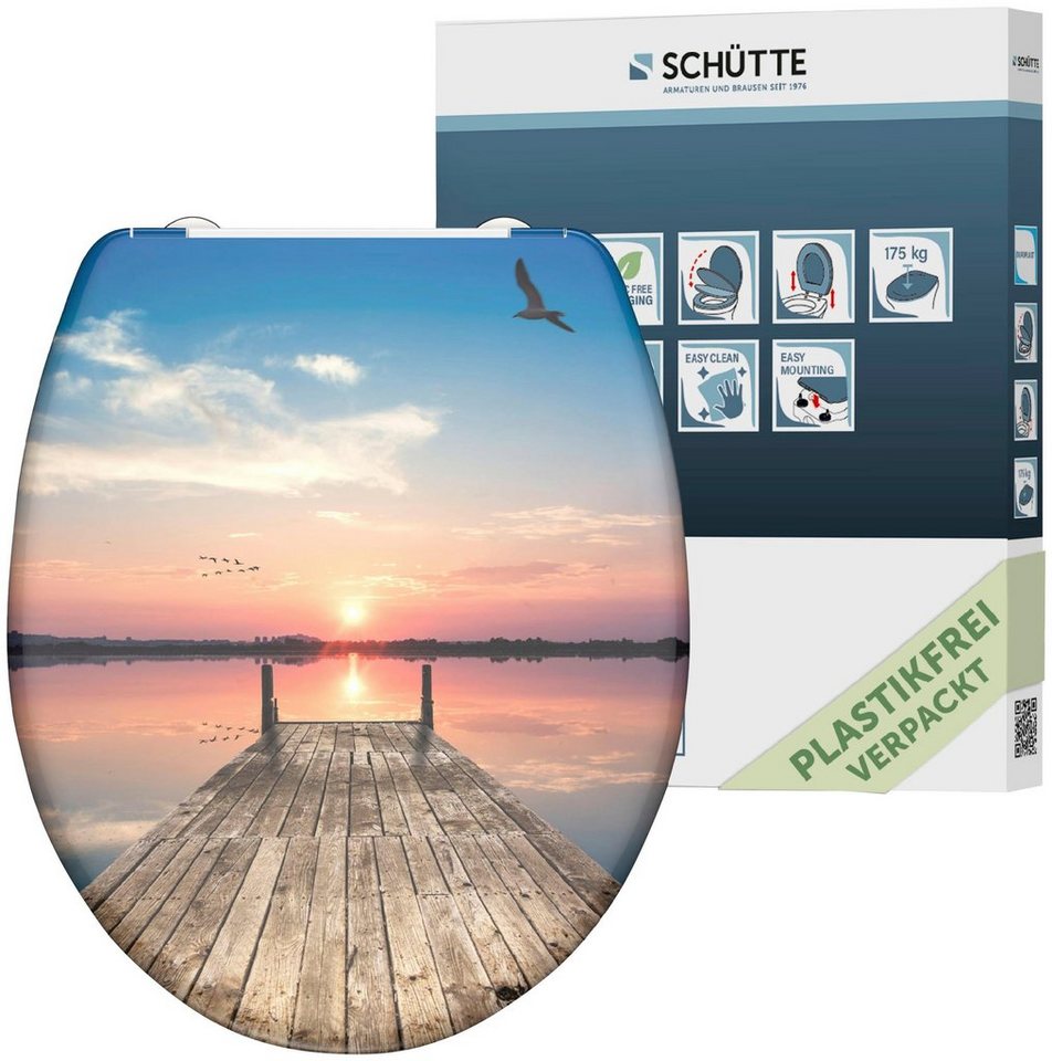 Schütte WC-Sitz SUNSET SKY, bruchsicher und kratzfest, Absenkautomatik, Standardmaß von Schütte