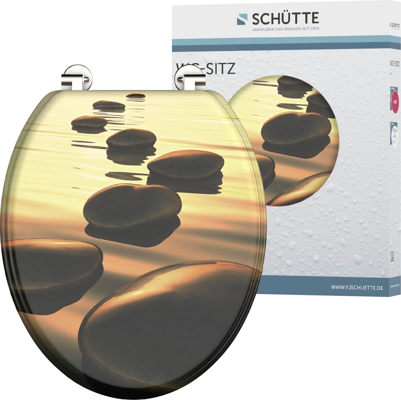 Schütte WC-Sitz Sea Stone, MDF-Holzkern von Schütte