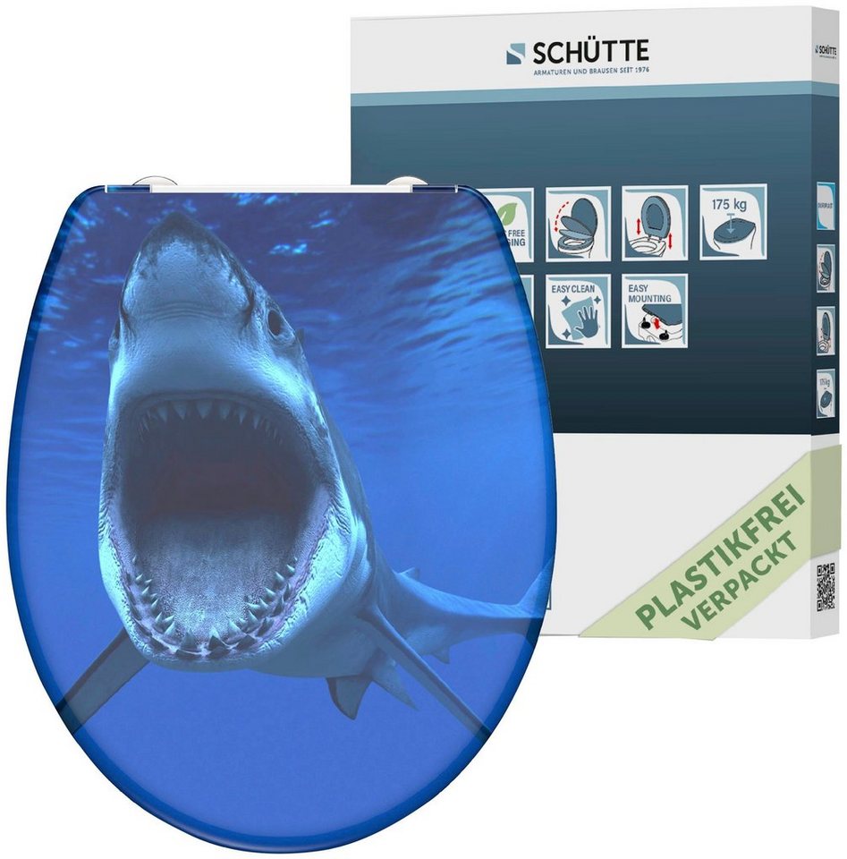 Schütte WC-Sitz Shark, Duroplast, mit Absenkautomatik und Schnellverschluss von Schütte