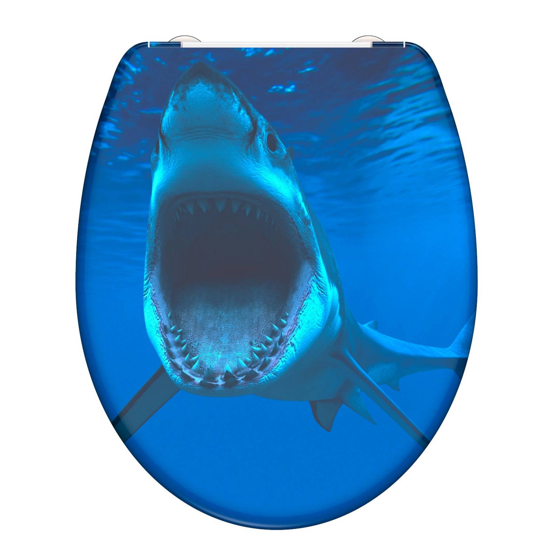 Schütte WC-Sitz 'Shark' mit Absenkautomatik blau 37,5 x 45 cm von Schütte