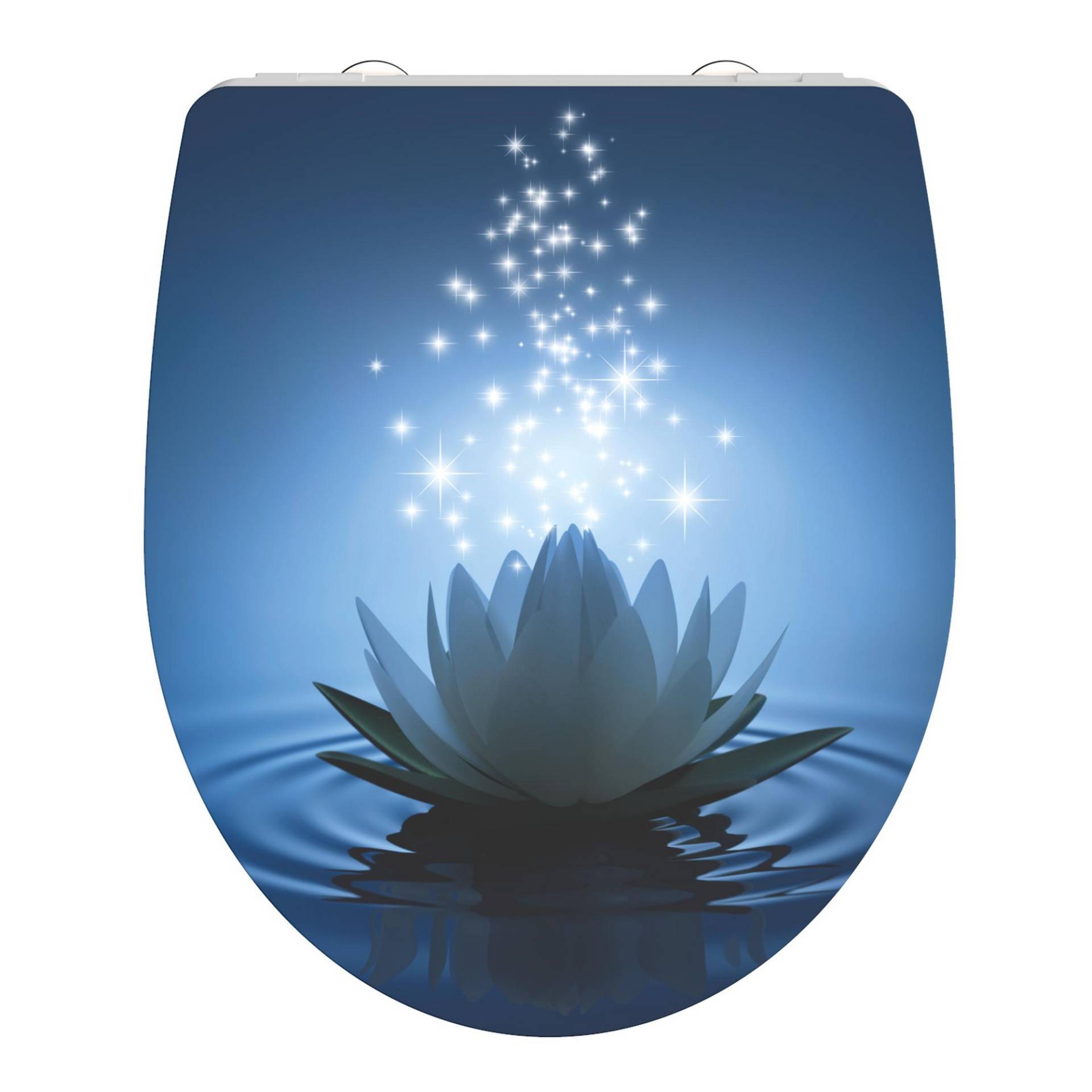 Schütte WC-Sitz 'Water Lily HG' mit Absenkautomatik blau 37,5 x 45 cm von Schütte