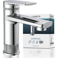 Schütte Waschtischarmatur "Liverpool" Wasserhahn mit Ablaufgarnitur, Mischbatterie mit Pop Up Abflussstopfen von Schütte