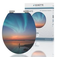 WC Sitz POLAR LIGHTS High Gloss mit MDF Holzkern, hochglänzender Toilettendeckel mit Absenkautomatik von Schütte