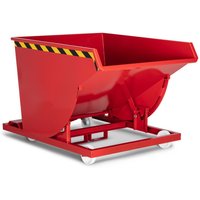 RR-Industrietechnik® Fahrbarer Selbstkipper mit Abrollkufen, Volumen 0,75 m³, TK 1.350 kg, feuerrot von RR-Industrietechnick