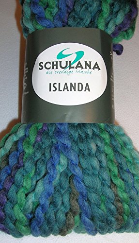 Islanda, dickes Schurwoll-Alpakagarn in grün/blau meliert (10) von Schulana
