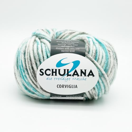 Schulana Corviglia Print, Schurwolle, Türkisgrau, 50g, 65 von Schulana