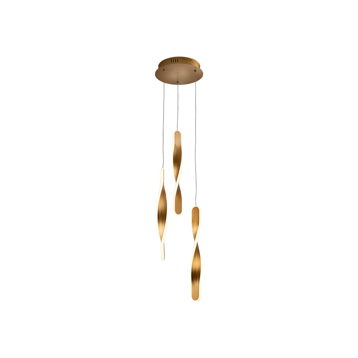 Schuller Valencia Led Hängeleuchte Twist 3 Fl. Alu Metall Acryl Goldfarben Lampe B-Ware Schuller Valencia Led Hängeleuchte Twist 3 Fl. Alu Metall Acryl Goldfarben Lampe B-Ware von Schuller Valencia
