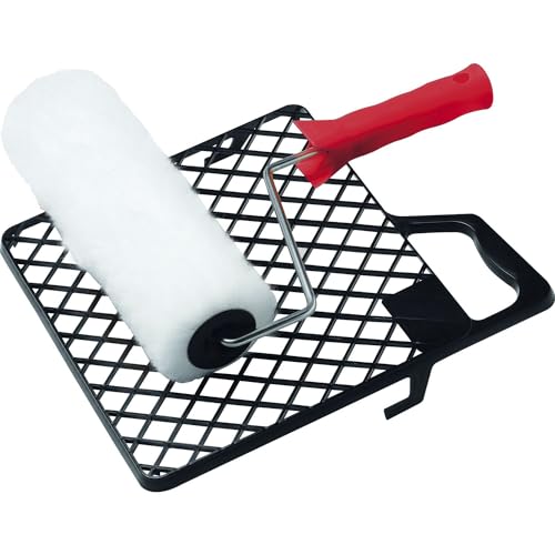 SCHULLER 20220 Farbrollerset aus Polyester 2-tlg. Farbwalze und Abstreifgitter, schwarz, 25 cm von SCHULLER