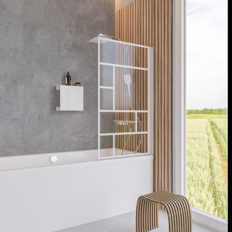 Komfort - Badewannenaufsatz 1-tlg. pendelbar, 800 mm, 1400 mm, Mattweiß, Atelier 1 von Schulte Home