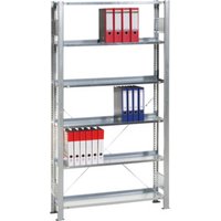 Schulte Anbauregal Büro-Schraubregal MULTIplus85 2000 x 750 x 300 mm 6 Fachböden verzinkt mit Anschlagleiste von Schulte Lagertechnik