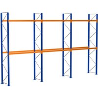 Schulte Grundregal Palettenregal 5000 x 8444 x 1100 mm blau/verzinkt/RAL 2004 3 Ebenen max. Palettengewicht 1.080 kg Feldlast 5.725 kg von Schulte Lagertechnik
