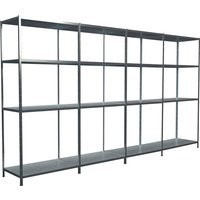 SCHULTE Regalwelt Steckregal "Stecksystem Grund- und 3x Anbauregale", Metall verzinkt, 1800x3800x350 mm, 16 Böden von Schulte Regalwelt