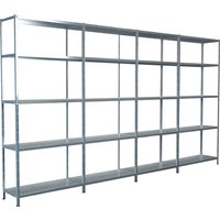 SCHULTE Regalwelt Steckregal "Stecksystem Grund- und 3x Anbauregale", Metall verzinkt, 2000x3800x350 mm, 20 Böden von Schulte Regalwelt